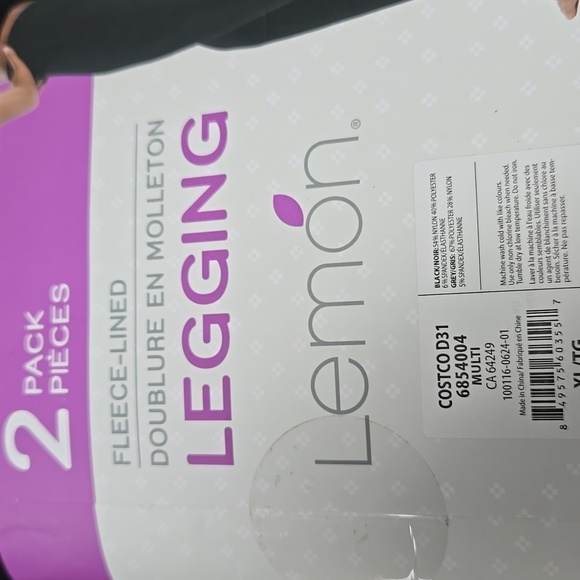 Lemon Size XL Black and Dark Grey Fleece Lined High Waisted Seamless Leg… - Picture 5 of 8